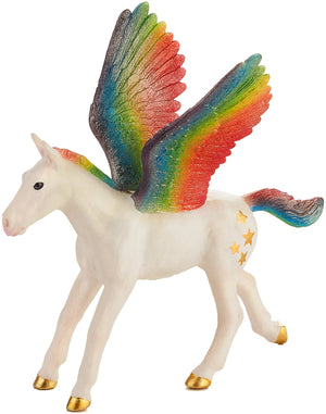 Regnbue Pegasus Føl legetøj 10 cm, phthalatfrit barn 3+ – Mojo