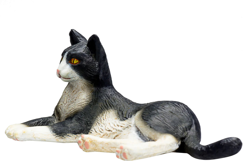 Kattefigur sort/hvid 7x4x3,5 cm til leg & samling, plastik, fra 3 år — Mojo