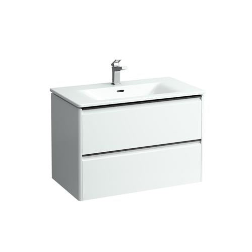 Møbelpakke 80 cm med 2 skuffer & vask, mathvid, softclose - LAUFEN PALACE