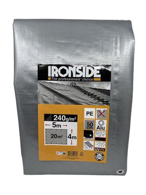 Ironside presenning PE 240g/m2 sølv sølv Polyeten