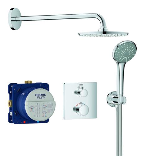 Grohe Grohtherm indbygningsbrusesystem firkantet