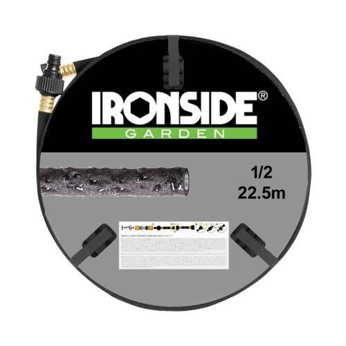 Ironside siveslange 1/2" 22,5m m/kobling sort