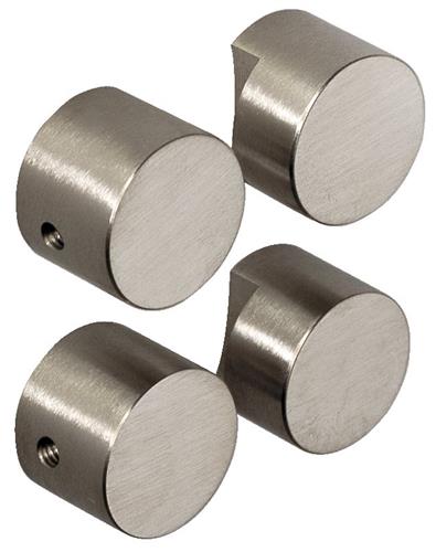 Spejlbeslag matbørstet stål 15 mm til 3 - 5 mm spejl 4 stk. - Cool Line