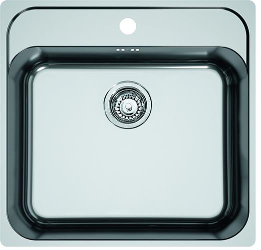 Stålvask 50x40 cm med bagplade og slimtop montering - Franke