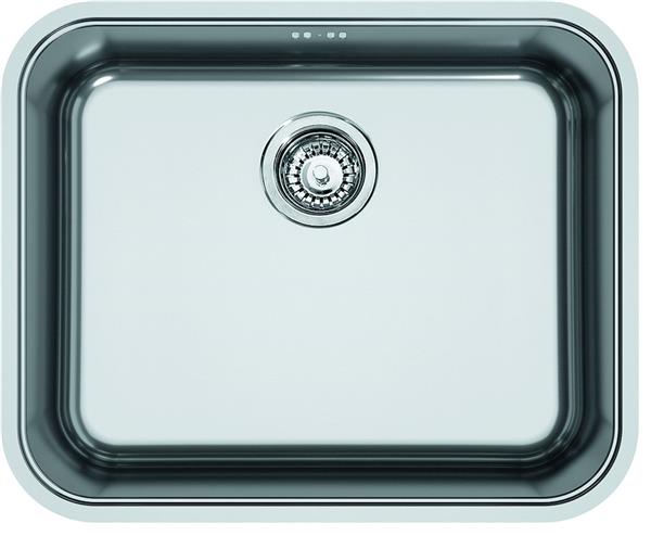 Rustfri stålvask 50x40 cm slimtop nedfældning med vandlås - Franke