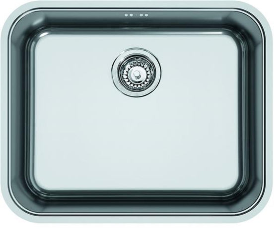 Rustfri stålvask 50x40 cm slimtop nedfældning med vandlås - Franke