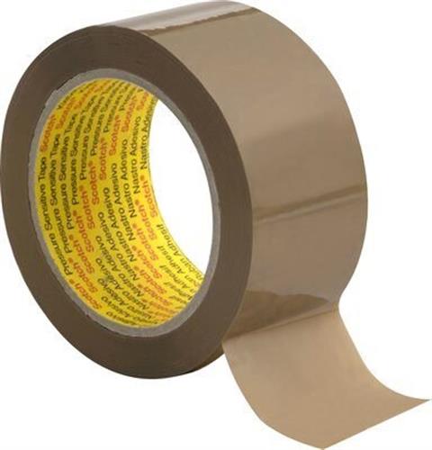 Emballagetape 50mm x 66m brun kraftig klæbning til genbrugspap - 3M