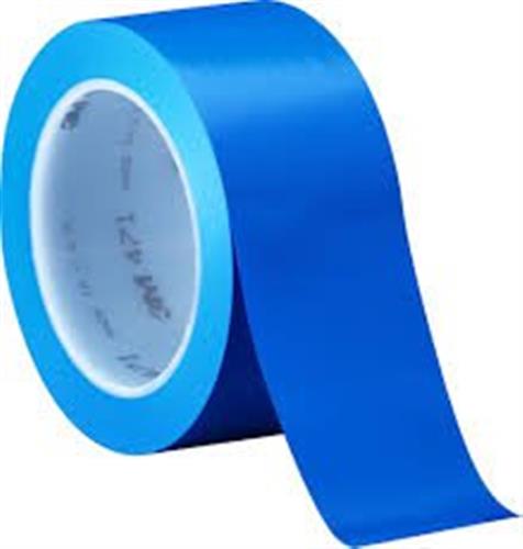 Afstribningstape 50 mm x 33 m blå, vinyl markeringstape, 0,13 mm - 3M