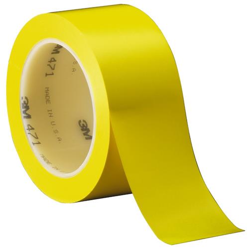 Afstribningstape 50mm x 33m gul vinyl, 0,13mm tykkelse - 3M