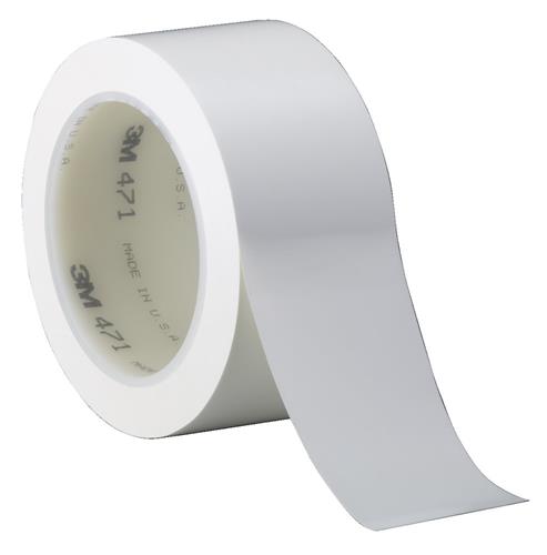 Afstribningstape 50mm x 33m hvid vinyl, 0,13mm til markering og afdækning - 3M