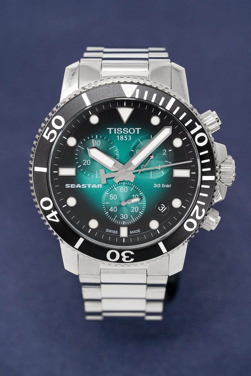 Tissot Chronograph herreur Seastar 1000 grøn T120.417.11.091.01