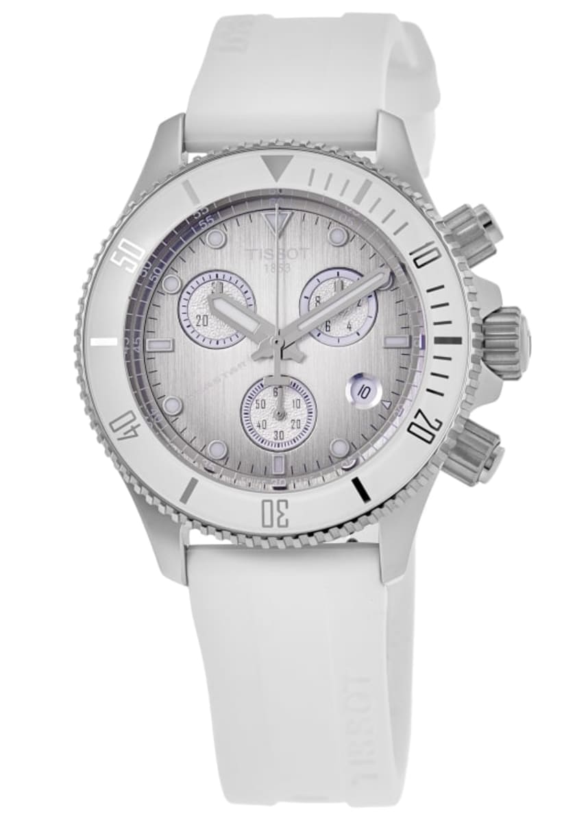 Tissot Seastar 1000 kvarts Chronograph 38mm hvid ur T120.217.17.011.00
