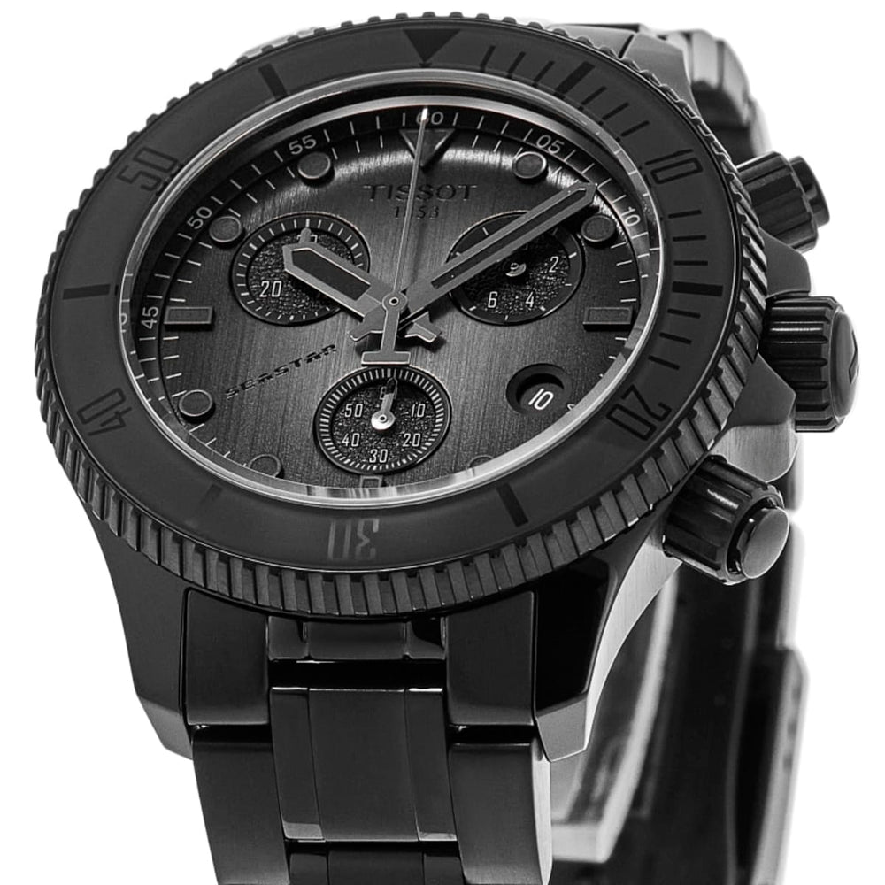 Tissot Seastar 1000 kvarts Chronograph 38mm sort PVD-belægning ur T120.217.33.061.00
