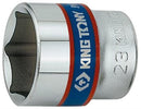 27 mm 6-kant topnøgle 3/8 kuglelås krom-vanadium, poleret & forkromet - King Tony