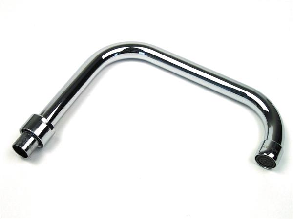 Svingbar U-tud krom 200 mm med 22 mm luftblander - Børma