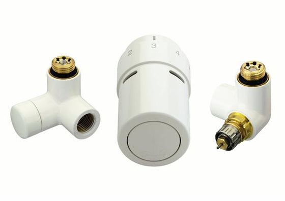 Ventilsæt til designradiator RAL 9016, højre monteret, R 1/2 - Danfoss