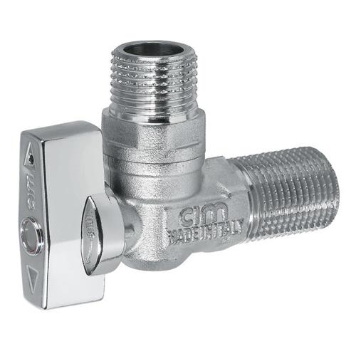 Vinkelventil 1/2 nippel/nippel forkromet, messinglegering EN12165 CW617N - Cimberio