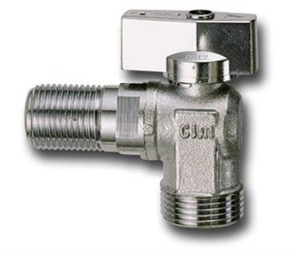 Vinkelventil 1/2 x 3/4 med kontraventil, messing - Cimberio