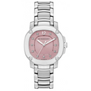 Burberry The Britain Diamonds lyserød skive sølv stål rem ur For Women BBY1805